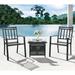 Lark Manor™ Alyah Square 2 -Person 22" Long Steel Bistro Set Metal in Black | 18.5 H x 22 W x 22 D in | Outdoor Furniture | Wayfair