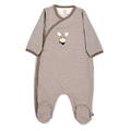 Sterntaler Baby Jungen Strampler GOTS Einteiler Emmi Strampler - Strampler Baby, Babystrampler - aus geringeltem Single Jersey - braun, 56