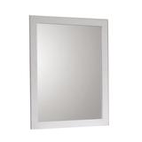 Fine Lined Transitional Mirror, White - N/A