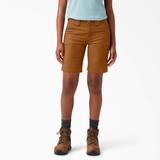 Dickies Women's Flex DuraTech Straight Fit Shorts, 9" - Brown Duck Size 4 (FR085)