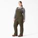 Dickies Women's Plus Cooling Ripstop Bib Overalls - Rinsed Military Green Size 2X (SBFW40)