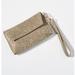 Anthropologie Bags | Anthropologie Llani Flat Stanley Suede Wristlet | Color: Gray/Tan | Size: Os