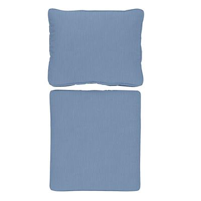 Replacement Seat and Back Cushion Set with Zipper - 25x47.5 - Fast Dry, Canvas Cornflower Sunbrella - Ballard Designs