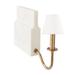 Ivy Bookshelf Light with Shade - Marble with Brass, Drum Linen Black - Ballard Designs - Ballard Designs