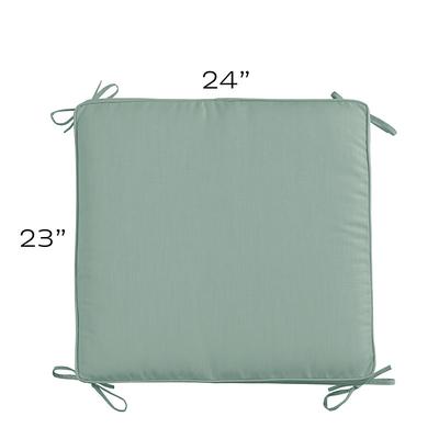 Replacement Ottoman Cushion Cover with Zipper - 24x23 - Fast Dry, Canopy Stripe Black/Sand Sunbrella - Ballard Designs