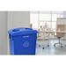 Alpine Industries 23 Gallon Trash Can Recycle Bin & Paper Slotted Recycling Lid Plastic in Blue | 30 H x 20 W x 11 D in | Wayfair 477-R-BLU-PKG3
