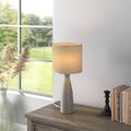 Lark Manor™ Aoise 20.25" Table Lamp Ceramic/Fabric in White | 20.25 H x 9 W x 9 D in | Wayfair 9D2A9AF960F64315A54E242648A5883C