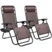 Arlmont & Co. 2 Piece Reclining Zero Gravity Chair Metal in Red/Gray/Brown | 50 H x 24 W x 30 D in | Wayfair 87120396BC6B40388393A8DFA3AD8DAB