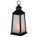 Gerson 45939 - 14" Black Battery Operated LED Lantern with Timer (5.1"D x 14"H Black Plastic Solar Lantern)