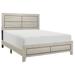 Transitional Style Wooden Queen Bed with Panel Design, Light Brown