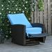 Outsunny Outdoor Cushioned Swiveling PE Wicker Recliner Chair