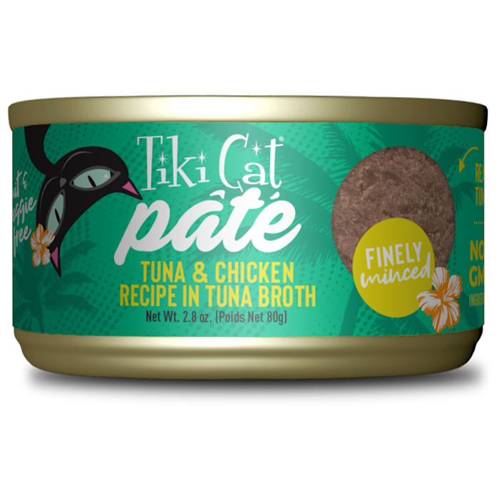 Tiki Cat Luau Ahi Tuna & Chicken Pate Wet Cat Food, 2.8 oz., Case of 12