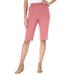 Plus Size Women's Soft Knit Bermuda Short by Roaman's in Desert Rose (Size 2X)