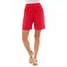 Plus Size Women's Soft Knit Short by Roaman's in Vivid Red (Size 5X)