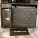 Michael Kors Bags | Michael Kors Jet Set Slim Billfold Black Leather Wallet Mk Print + Money Clip | Color: Black/Gray | Size: Os