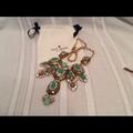 Kate Spade Jewelry | Kate Spade New York Aqua Green White Crystal Gold Tone Bib Statement Necklace | Color: Gold/Green | Size: Os