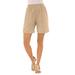 Plus Size Women's Soft Knit Short by Roaman's in New Khaki (Size 3X)