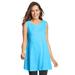 Plus Size Women's Sleeveless Fit-And-Flare Tunic Top by Woman Within in Paradise Blue (Size 26/28)