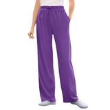 Plus Size Women's Sport Knit Straight Leg Pant by Woman Within in Purple Orchid (Size S)