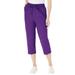 Plus Size Women's Seersucker Capri Pant by Woman Within in Purple Orchid (Size 18 W)