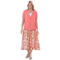 Plus Size Women's Lightweight Short Sleeve V-Neck Cardigan by Woman Within in Sweet Coral (Size 3X)