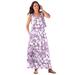 Plus Size Women's Layered Popover Maxi Dress by Woman Within in Pretty Violet Floral (Size 2X)