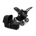 Bugaboo Donkey 5 Mono, Convertible Into Side by Side Double Stroller, Improved Design, Reversible Seat, One Hand Steering and Side Basket, Midnight Black