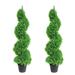 Primrue 2 Piece Artificial Boxwood Tree in Pot Set Plastic | 43.3 H x 14.56 W x 11.02 D in | Wayfair CEB406C1E62E479AB914C100902E1F4B