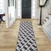 Brown/White 96 x 26 x 0.4 in Area Rug - Runner Nautica kids Tufted Runners Geometric Tufted Dark Grey Area Rug | 96 H x 26 W x 0.4 D in | Wayfair