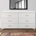 Orren Ellis Luda 6 Drawer 58" W Double Dresser Wood in Brown/White | 29 H x 58 W x 16 D in | Wayfair 0CA6C85A91E34662ACAC9CC0F832DBB6