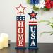 The Holiday Aisle® Patriotic/Americana Firecracker Table Sign Wood in Blue/Brown/Red | 16.25 H x 4 W x 2 D in | Wayfair