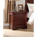 Louis Philippe Solid Pine Nightstand with 2 Drawers & Brushed Nickel Metal Handle