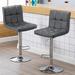 Yaheetech 2pcs Adjustable Modern Faux Leather Swivel Bar Chairs