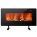 36 Inch Electric Wall Mounted Freestanding Fireplace with Remote Control-Black - 36" x 4" x 17"（L x W x H)