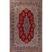 Vintage Red Traditional Kerman Persian Area Rug Handmade Wool Carpet - 9'8" x 14'5" - 9'8" x 14'5"