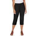 Plus Size Women's The Knit Jean Capri (With Pockets) by Catherines in Black (Size 3X)