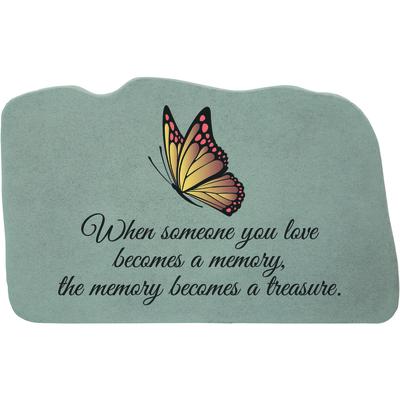 When Someone Becomes a Memory Butterfly Garden Memorial Accent Stone by Kay Berry in Grey