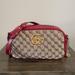 Gucci Bags | Gg Marmont Shoulder Bag Diagonal Quilted Gg Canvas Small | Color: Brown/Red | Size: Small