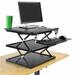 Inbox Zero Height Adjustable Standing Desk Converters Wood/Metal in Black/Brown | 20 W x 28 D in | Wayfair 783C294C7A514972BFAAED726059261F