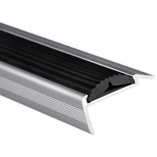 Treppenkantenprofil mit Einzel-Gummieinlage Power Grip Länge: 100 cm Vorgebohrt Schwarz