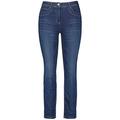 Samoon Damen 5-Pocket Jeans in 7/8 Länge Betty Jeans Used-Effekte 7/8 Länge Dunkelblau Denim 50