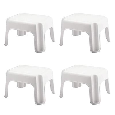 Rubbermaid Durable Plastic Step Stool w/ 300-LB Weight Capacity, White (4-Pack) - 1.9