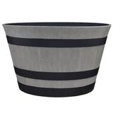 Southern Patio HDR-055457 Resin Whiskey Barrel Outdoor Garden Planter Pot, Gray - 2.35