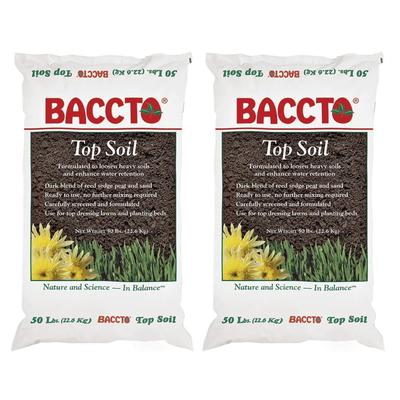 Michigan Peat 1550P Baccto Top Soil with Reed Sedge, & Sand, 50 Pounds (2 Pack) - 100
