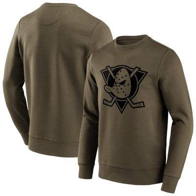 Anaheim Ducks Fanatics Branded Iconic Preferred Logo Graphic Crew Sweatshirt - Khaki - Herren Image