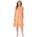 Plus Size Women's Sleeveless Knit Chemise Sleepshirt by Dreams & Co. in Honey Peach Floral (Size 4X)