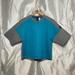 Adidas Tops | Adidas Bright Blue Teal Grey Short Sleeve Scuba Style Cropped Sweatshirt Top | Color: Blue/Gray | Size: S