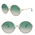 Gucci Accessories | Gucci Round Frame 58mm, Faux Pearl Ornate Sunglasses | Color: Gold/Green | Size: Os