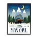 Loon Peak® Alei Little Man Cave Sign Bears Walking by Mountains Art Canvas in Blue/Green | 14 H x 11 W x 1.5 D in | Wayfair