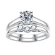 LESF-Bague de mariage ronde en diamant Moissanite 1 carat pour femme cadeau de fiançailles bijoux